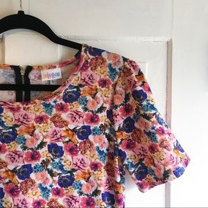 EUC LuLaRoe Amelia Dress - White & Pink Floral